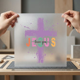 Jesus Loves You Splatter Christian Faith Ready to Press DTF Transfer for Dtf