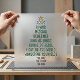 Jesus Names Christmas Tree Christian Faith Ready to Press DTF Transfer for Dtf