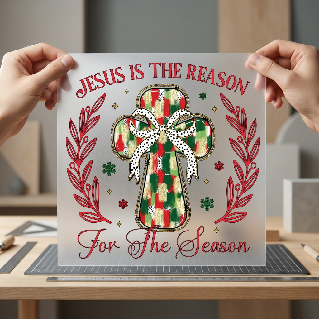 Jesus Reason Cross Christmas Christian Faith Ready to Press DTF Transfer for Dtf