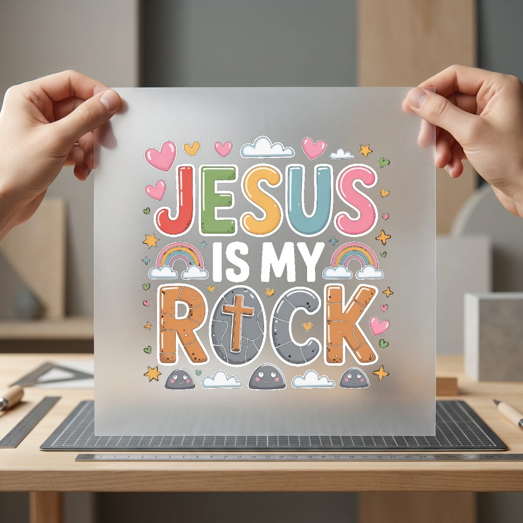 Jesus Rock Rainbow Christian Christian Faith Ready to Press DTF Transfer for Dtf