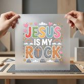 Jesus Rock Rainbow Christian Christian Faith Ready to Press DTF Transfer for Dtf