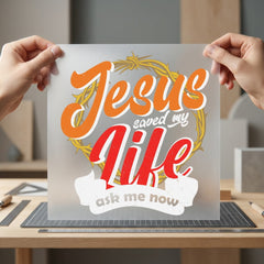 Jesus Saved Life Retro Christian Faith Ready to Press DTF Transfer for Dtf