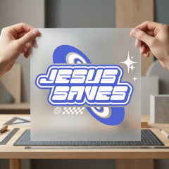 Jesus Saves Retro Y2k Christian Faith Ready to Press DTF Transfer for Dtf