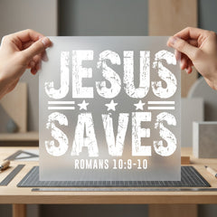 Jesus Saves Romans 9-10 Christian Faith Ready to Press DTF Transfer for Dtf