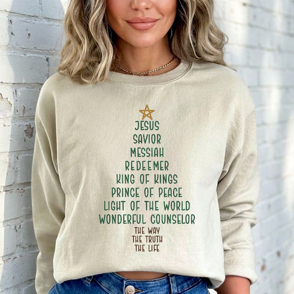 Jesus Savior Messiah Redeemer | Names of Christ Sweatshirt - Luckets.com