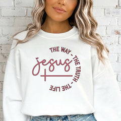 Jesus The Way, The Truth, The Life | Scriptural Comfort Sweatshirt - Luckets.com