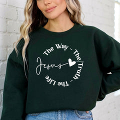 Jesus The Way, Truth, Life | Faith Affirmation Sweatshirt - Luckets.com