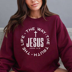 Jesus The Way, Truth, Life | Gospel Statement Sweatshirt - Luckets.com