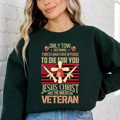 Jesus & Veteran | Sacrifice & Service Sweatshirt - Luckets.com