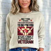 Jesus & Veteran | Sacrifice & Service Sweatshirt - Luckets.com