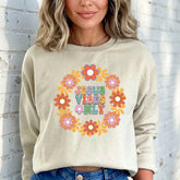 Jesus Vibes Only | Retro Floral Wreath Sweatshirt - Luckets.com