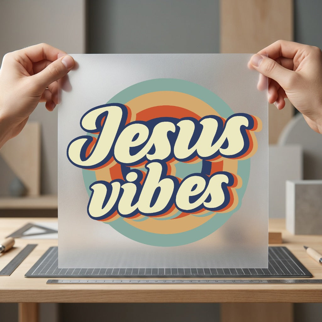Jesus Vibes Retro Vintage Christian Faith Ready to Press DTF Transfer for Dtf