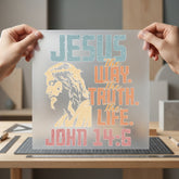 Jesus Way Truth Life Christian Faith Ready to Press DTF Transfer for Dtf