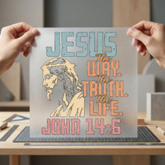 Jesus Way Truth Life Christian Faith Ready to Press DTF Transfer for Dtf