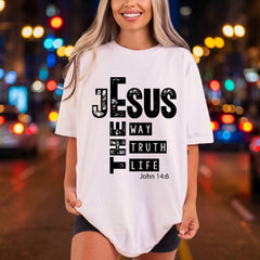 Jesus Way Truth Life Christian Faith Ready to Press DTF Transfer for Dtf