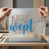 Jesus Wept Cross Christian Christian Faith Ready to Press DTF Transfer for Dtf