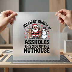Jolliest Bunch Assholes Funny Christmas Dad Ready to Press DTF Transfer for Dtf