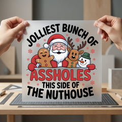 Jolliest Bunch Funny Christmas Christmas Funny Ready to Press DTF Transfer for Dtf