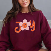JOY Flower Smiley Face | Whimsical Faith Sweatshirt - Luckets.com