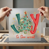 Joy World Christmas Tree Christmas Ready to Press DTF Transfer for Dtf