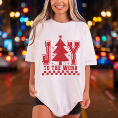 Joy World Distressed Christmas Christmas Vintage Ready to Press DTF Transfer for Dtf