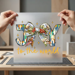 Joy World Nativity Christmas Christian Faith Ready to Press DTF Transfer for Dtf