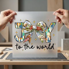 Joy World Nativity Christmas Christian Faith Ready to Press DTF Transfer for Dtf