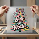 Joy World Retro Christmas Christmas Retro Ready to Press DTF Transfer for Dtf