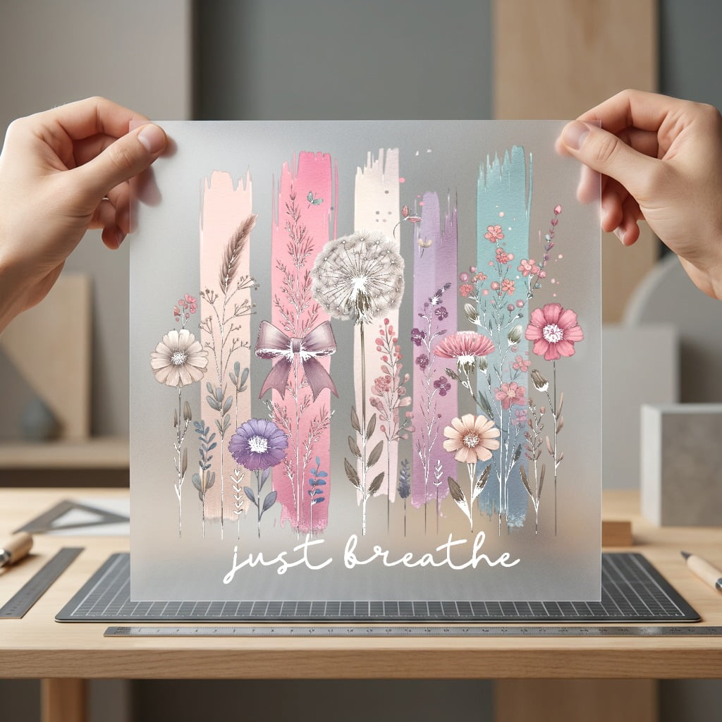Just Breathe Floral Boho Boho Aesthetic Ready to Press DTF Transfer for Dtf