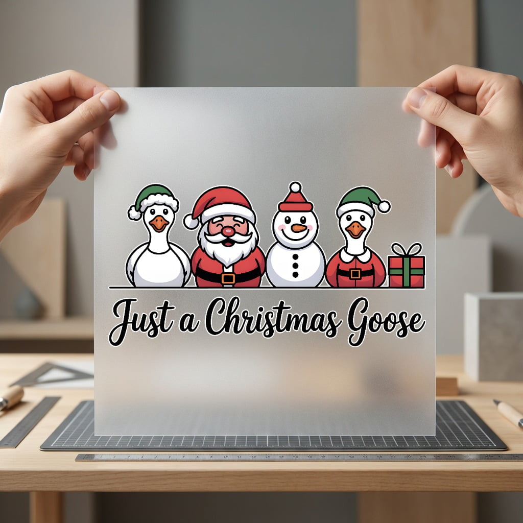 Just Christmas Goose Holiday Christmas Pet Ready to Press DTF Transfer for Dtf