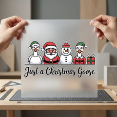 Just Christmas Goose Holiday Christmas Pet Ready to Press DTF Transfer for Dtf