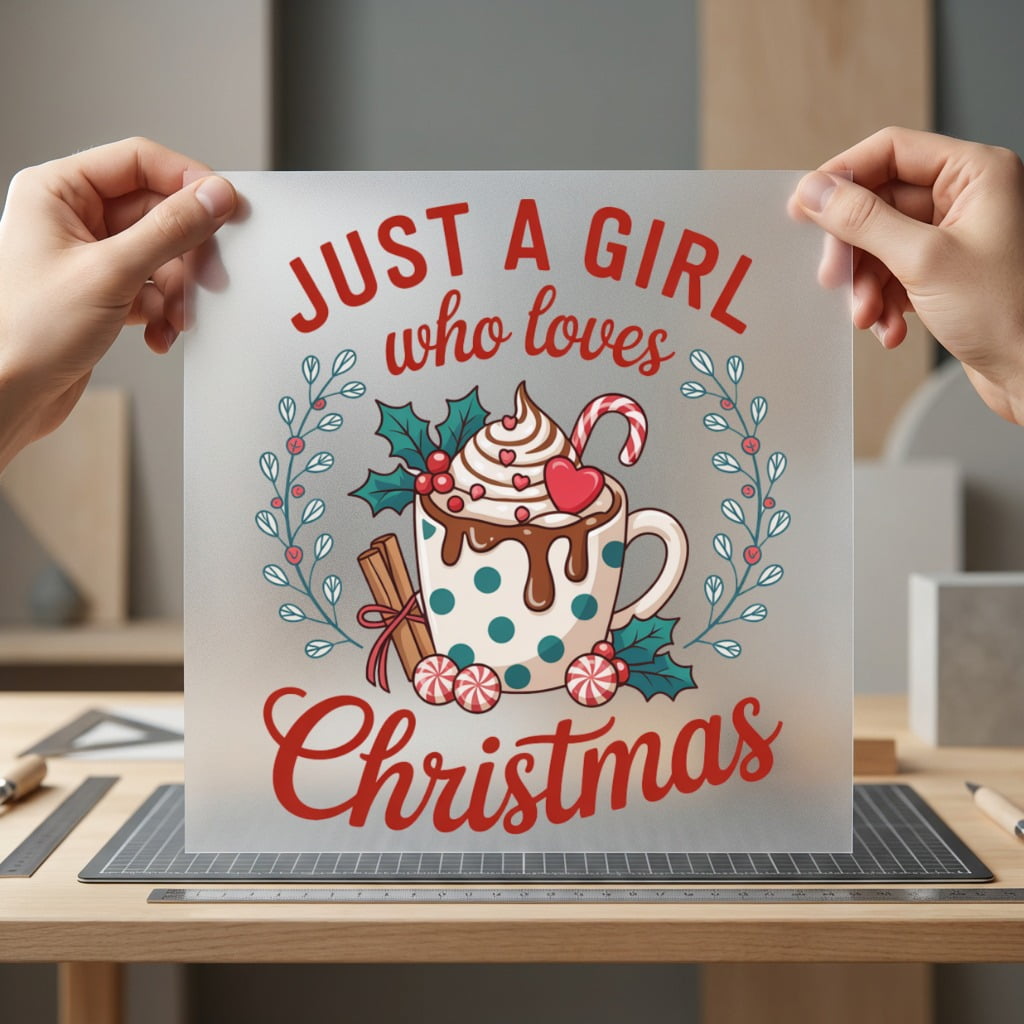 Just Girl Who Loves Christmas Ready to Press DTF Transfer for Dtf