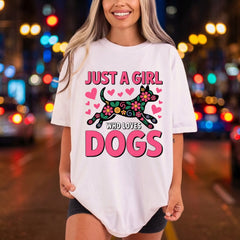 Just Girl Who Loves Mom Dad Ready to Press DTF Transfer for Dtf