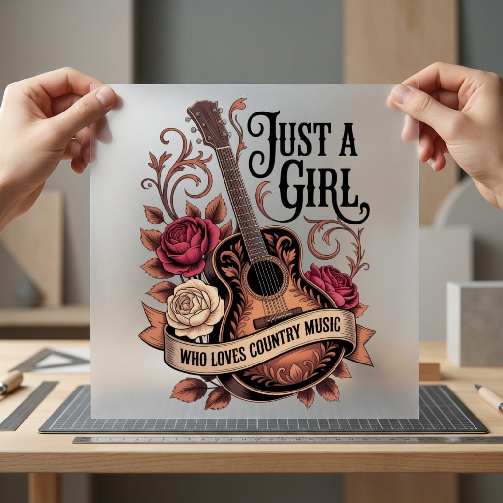 Just Girl Who Loves Usa Vintage Ready to Press DTF Transfer for Dtf