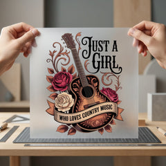 Just Girl Who Loves Usa Vintage Ready to Press DTF Transfer for Dtf