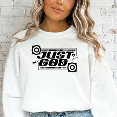 Just GOD | Bold Faith Statement Sweatshirt - Luckets.com