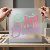 Just Livin Dream Motivational Aesthetic Ready to Press DTF Transfer for Dtf