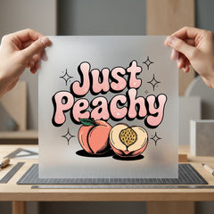 Just Peachy Groovy Retro Retro Ready to Press DTF Transfer for Dtf