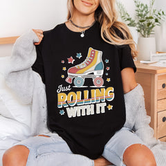 Just Rolling Retro Roller Vintage Retro Ready to Press DTF Transfer for Dtf