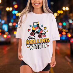 Just Rolling Retro Style Retro Ready to Press DTF Transfer for Dtf