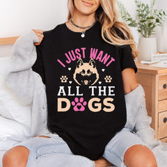Just Want All Dogs Mom Dad Ready to Press DTF Transfer for Dtf