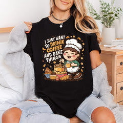 Just Want Drink Coffee Cute & Kawaii Collection Jobs & Professions Collection Ready to Press DTF Transfer for Dtf