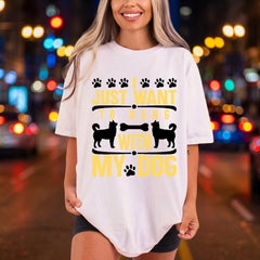 Just Want Hang Dog Mom Dad Ready to Press DTF Transfer for Dtf