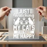 Just Watching Cats Pet Mom Dad Ready to Press DTF Transfer for Dtf