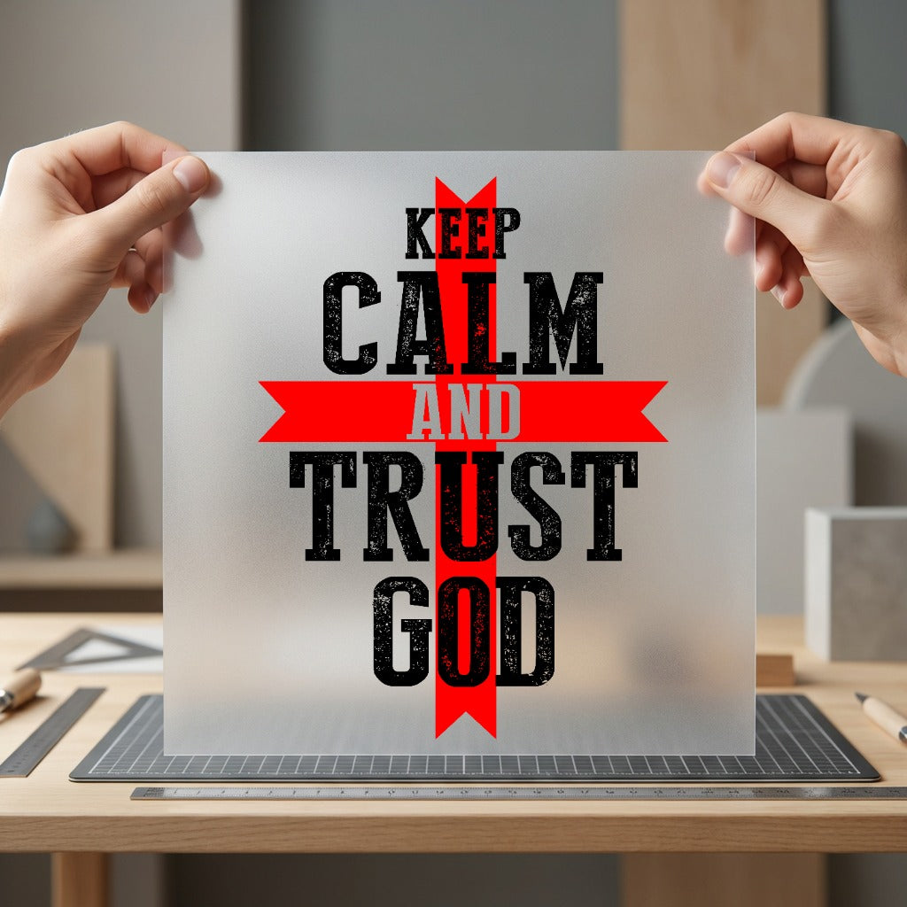 Keep Calm Trust God Christian Faith Ready to Press DTF Transfer for Dtf