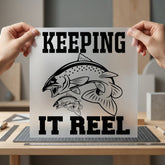 Keeping Reel Fishing Retro Dad Funny Ready to Press DTF Transfer for Dtf