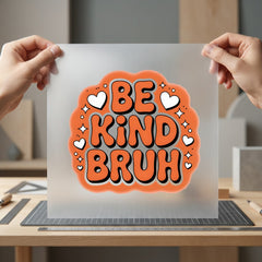 Kind Bruh Retro Groovy Retro Ready to Press DTF Transfer for Dtf