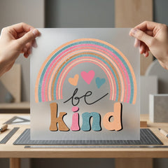 Kind Retro Rainbow Boho Retro Boho Ready to Press DTF Transfer for Dtf