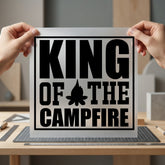 King Campfire Bold Diy Dad Camping Ready to Press DTF Transfer for Dtf