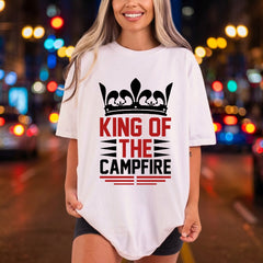 King Campfire Outdoor Adventure Dad Funny Ready to Press DTF Transfer for Dtf